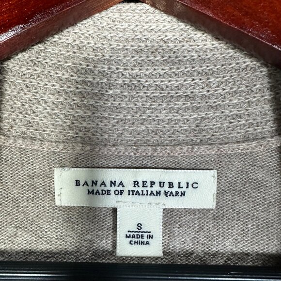 Banana Republic Sweater Women Small Tan Wool Cashmere Cardigan Open - Picture 4 of 8